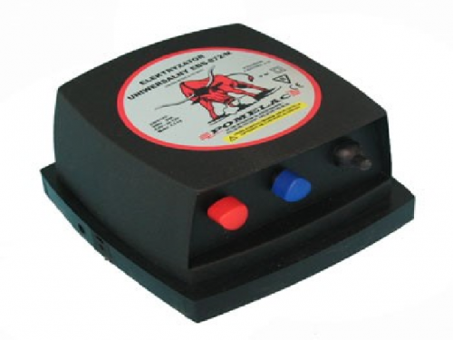 EBS universal energizer powered by battery or accumulator