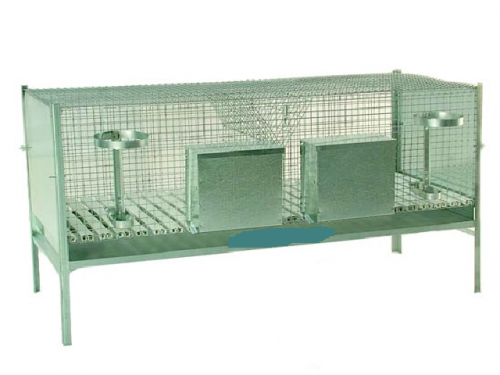Double MAXI cage for rabbits with equipment