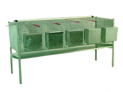 Rabbit cage MAXI-LUX for rearing or fattening with 5 boxes