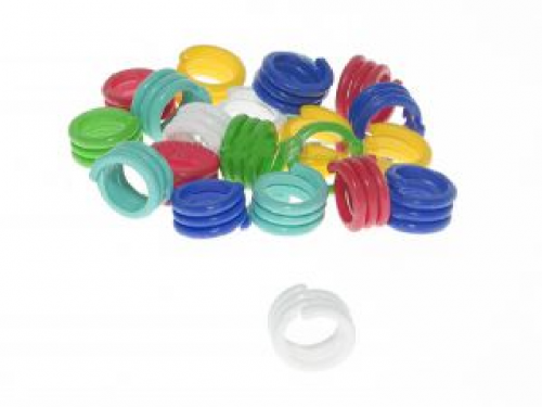 Spiral ring  9mm for small birds, markers - 25pcs.