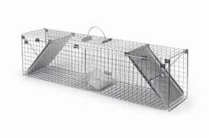 Double entry trap for large pests, foxes, badgers, otters, 150x50x60cm