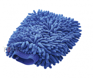 Blue microfiber cleaning glove