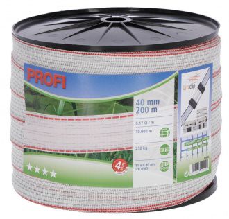 Profi tape 200m, 40mm, white and red