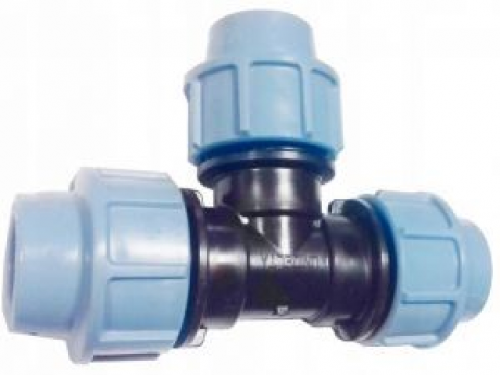 Hose tee PE fi 20 mm with an outlet for GW 1/2 inch for bell drinkers for geese