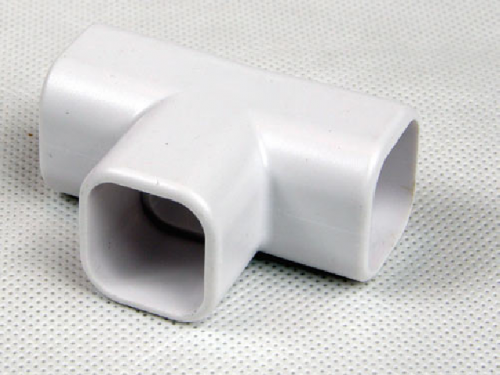 T-piece, square tube 22 x 22 mm with adhesive