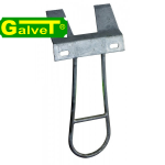 Hanger for calf drinking bucket with teat hole, galvanized
