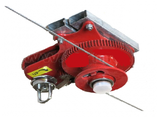 Manual ceiling lift for line height adjustment in feeding systems up to 1500 kg
