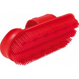 Plastic red comb, finely toothed