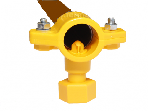 Connector with nut for 25mm galvanized round pipe and 1/2-inch pipe outlet