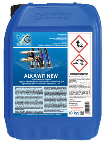 Alkawit New 10kg - płynny alkaliczny środek do czyszczenia i dezynfekcji urządzeń