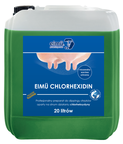 Eimü Chlorhexidin Dip (płyn do poudojowej kąpieli strzyków) 20l