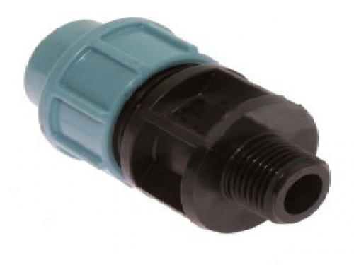 Straight connector for PE hose fi 20 mm for the watering system, outlet GZ 1/2 inch