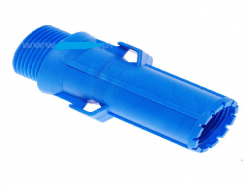 Nipple valve connector with nipple socket - blue