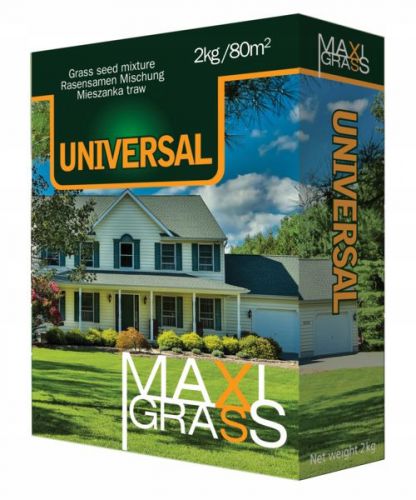 MaxiGrass UNIVERSAL mixture of grasses 2 kg cardboard box + 400g BIOHUMUSU