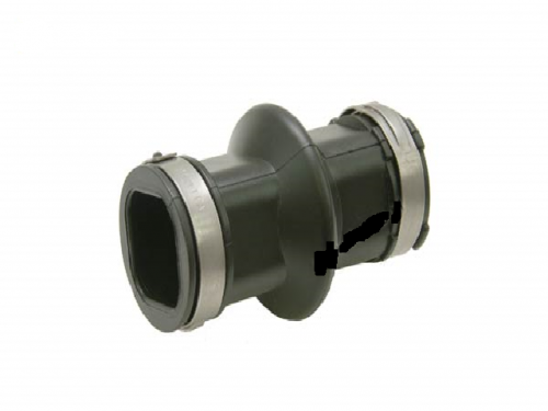 Muff - rubber connector with a thickening with bands for a 22 x 22 mm pipe