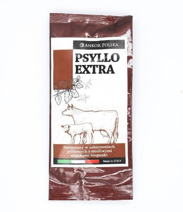 Psyllo Extra 100g x 20 szt przeciwbiegunkowa mieszanka paszowa uzupełniająca dla cieląt