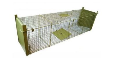 Trap Box with two entrances for foxes, raccoons and badgers, 130x36x47