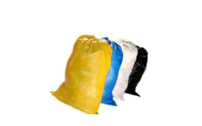 Polypropylene bag 50x80cm; with a haul; 52g; white, yellow; 25kg; pack of 100
