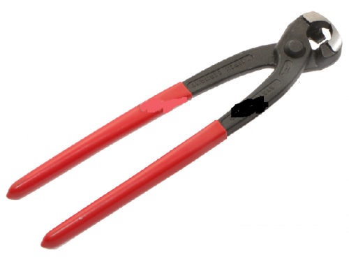 Crimping tool for metal ties on rubber couplings for connecting pipes 22 x 22 mm