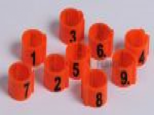 Obrączki numerowane 12 mm 1-25 dla bażantów , znaczniki